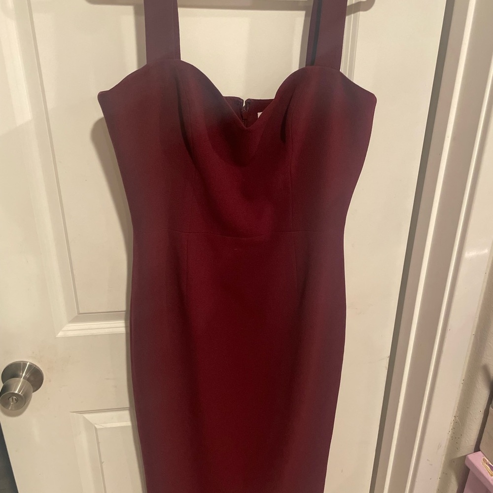 Dress the Population Burgundy‎ Midi Dress Size 4 - Picture 3 of 5